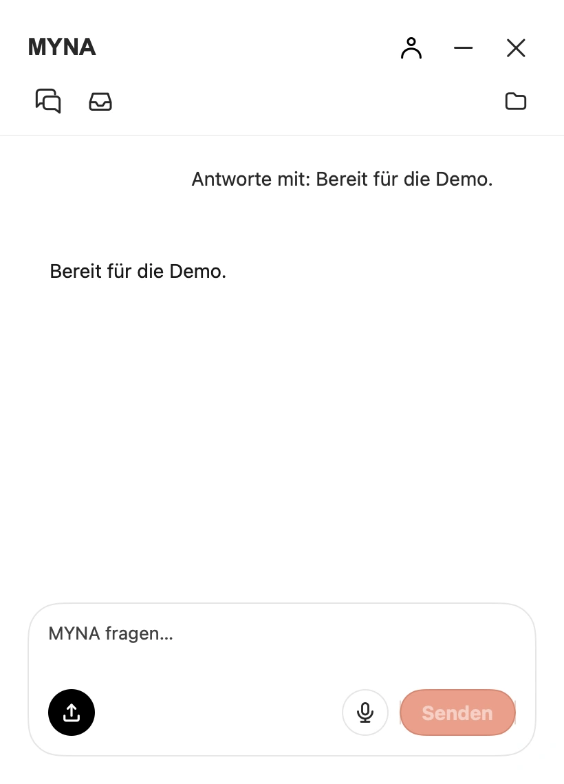 MYNA Desktop-Chatfenster unter macOS